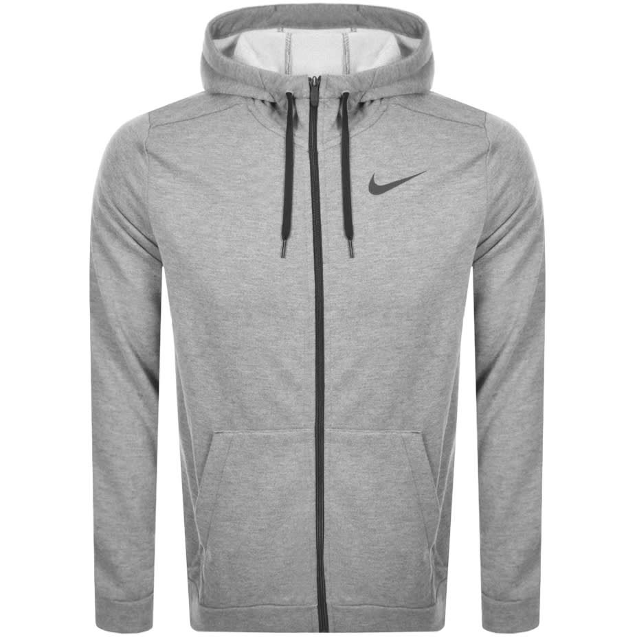 Alternative Image for ProductNike Training Full Zip Dri Fit Logo Hoodie Grey1